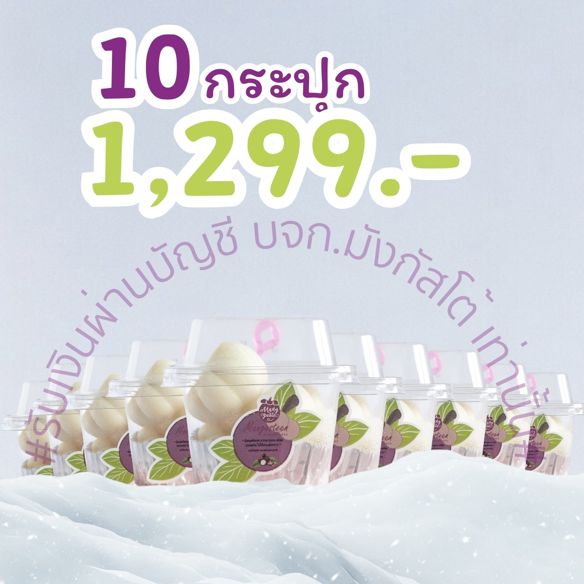มังกัสโต้ เซ็ต 10 กระปุก ส่งฟรีโดยรถขนส่งควบคุมอุณหภูมิโดยเฉพาะ